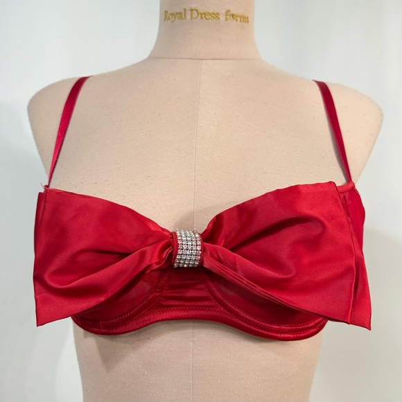 Victoria's Secret Other - Victoria’s Secret Bling Rhinestone Bra 34D Red